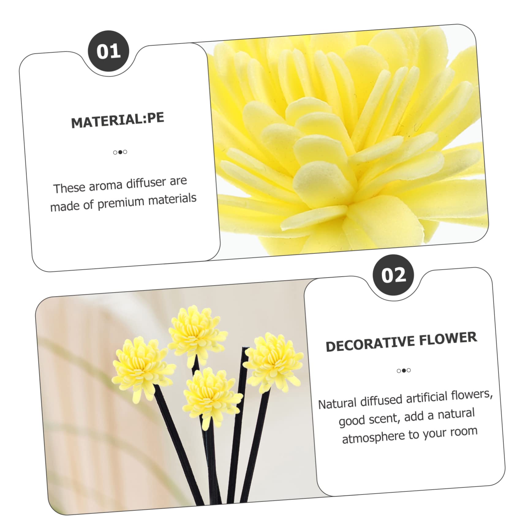 STOBAZA 5 Sätze Künstliche Aromatherapie Blumen Diffuser Für Duftöle Dekorative Blumen Für Zuhause Büro Und Wellness Duftverbreiter 100 Stück * 5