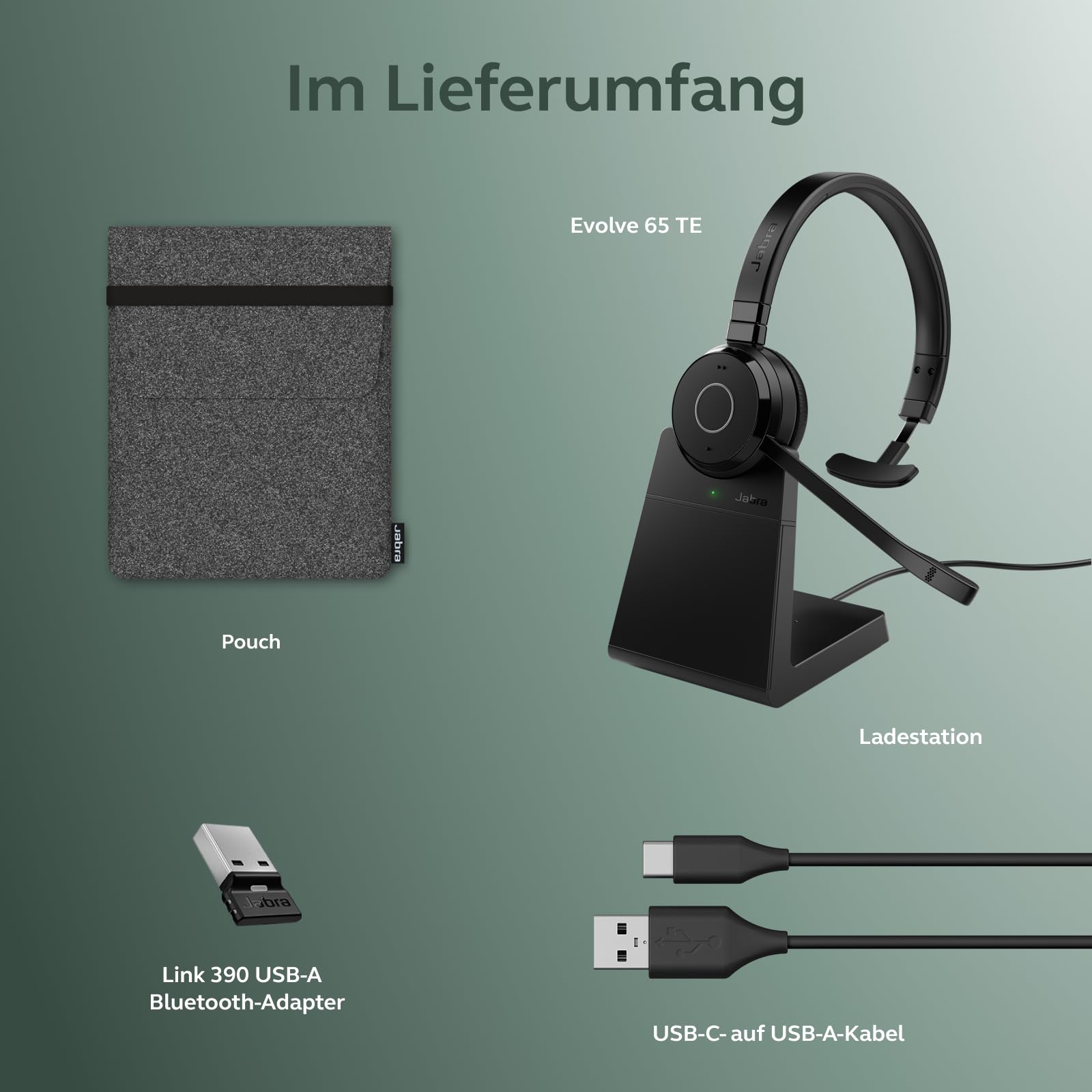 Jabra Evolve 65 TE Link MS Mono Stand Wireless Kopfhörer