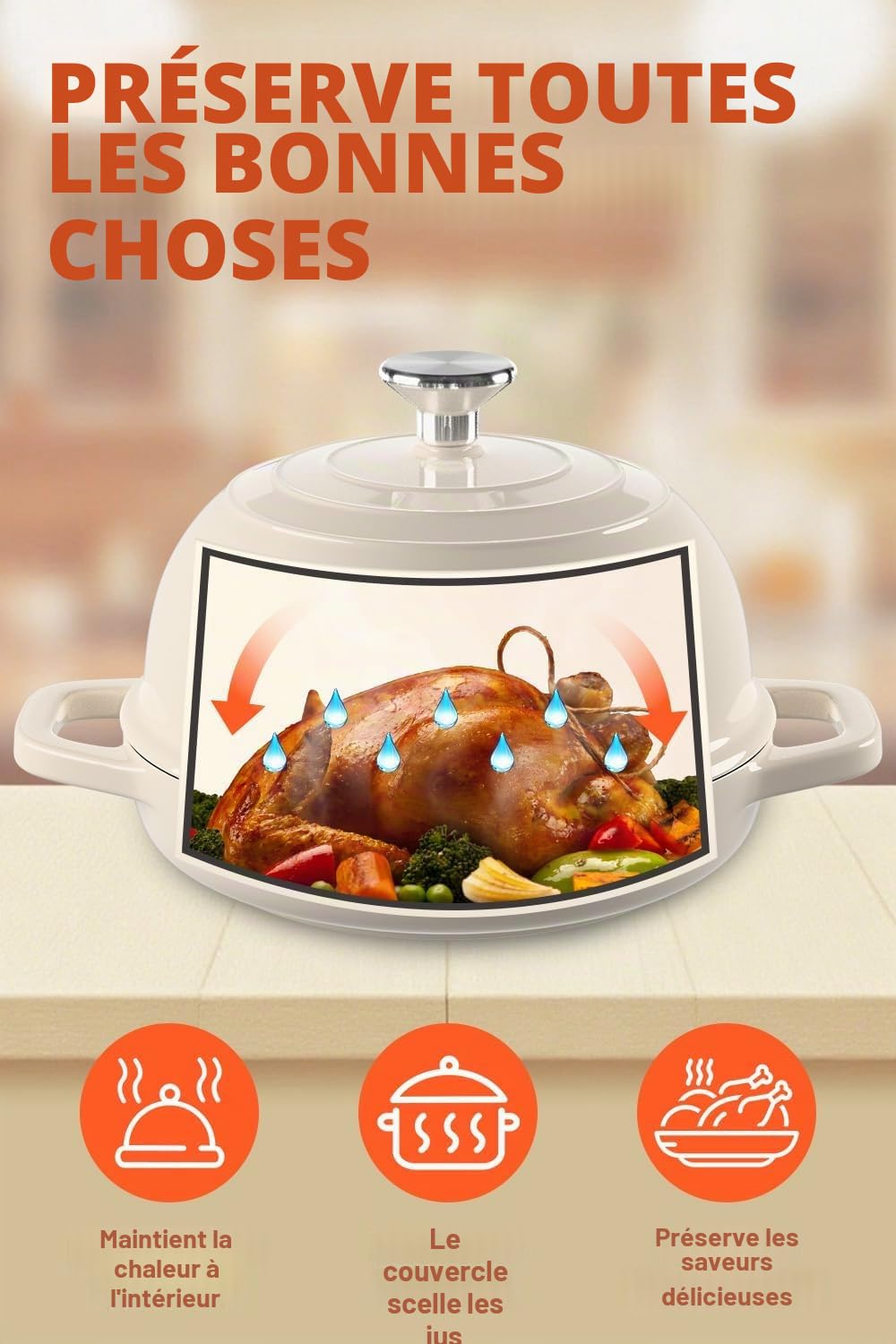 GFTIME Casserole en fonte avec couvercle, 5 quart Dutch Oven, moules à pain avec panier de fermentation, trancheuse, mélangeur à pâte, casserole en fonte pour cuisine, pâtisserie