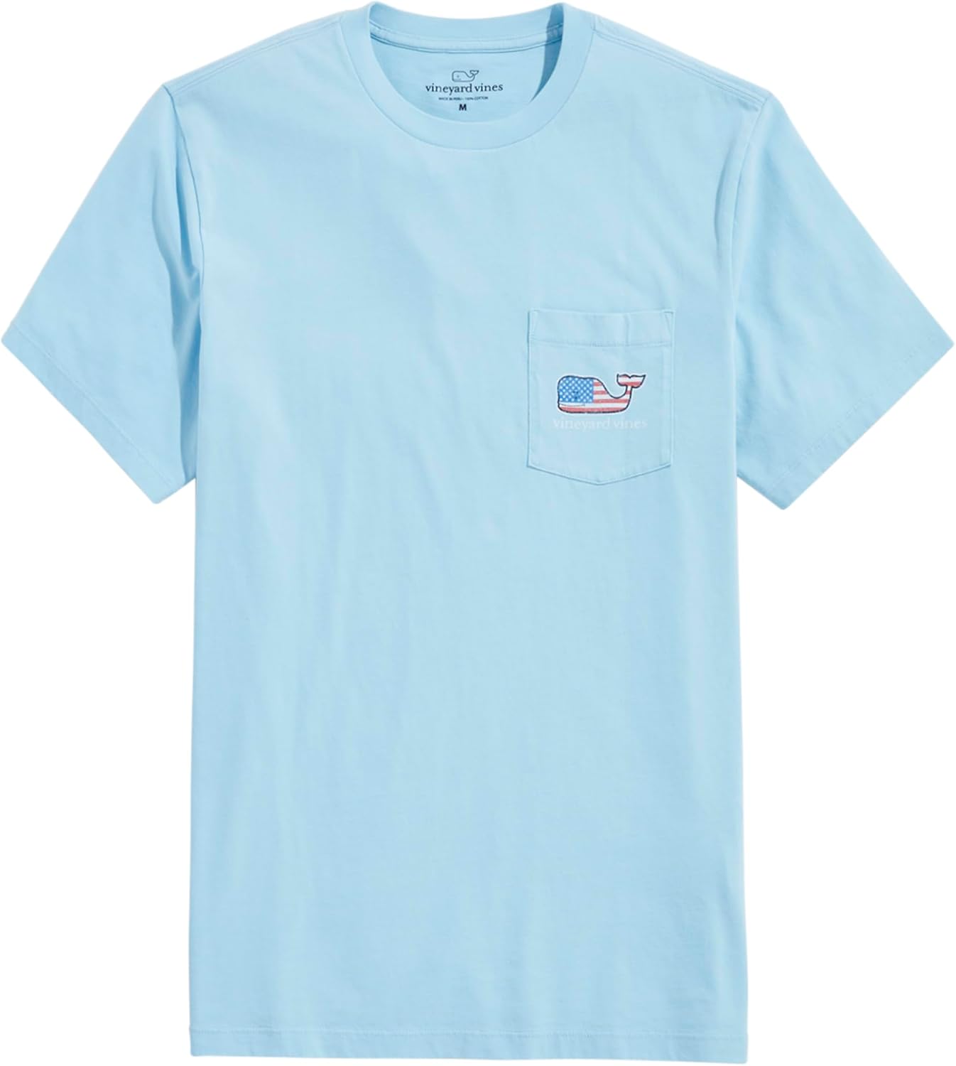 Vineyard Vines Mens Flag Whale Short-Sleeve Pocket Tee - Image 2