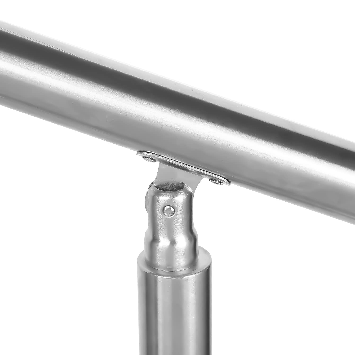 Corrimano Scale In Acciaio Inox Jopassy 120 Cm - Con 3 Pali, Diametro 42 Mm, Per Interni Ed Esterni