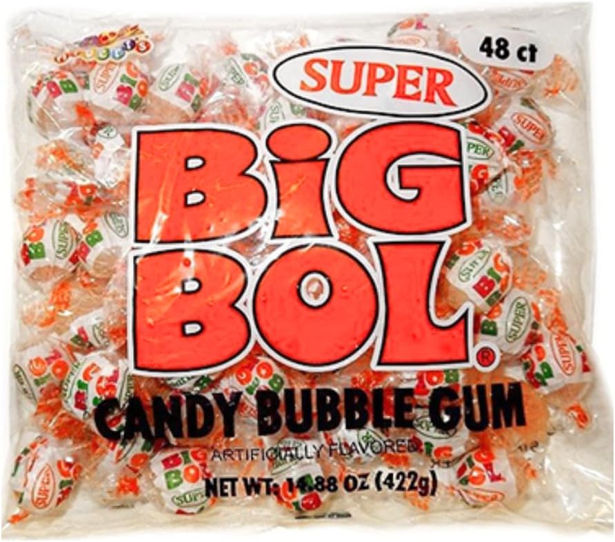 Candy Super BIG BOL Candy Bubble Gum, 12g Per Piece, 48 count (1-Pack)