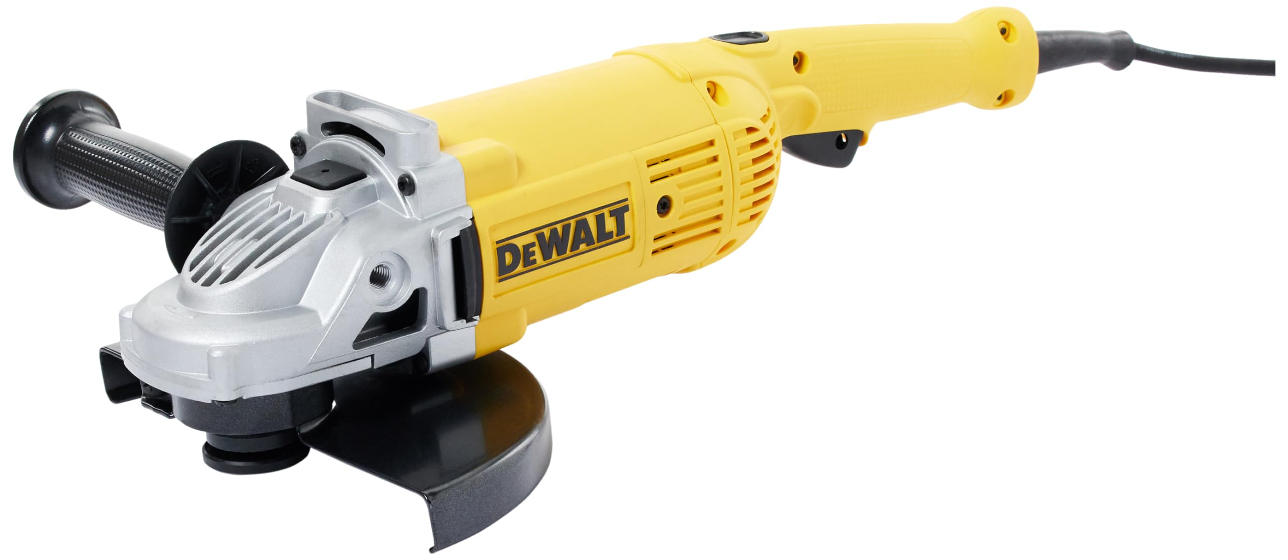 DeWalt DWE492-QS Angle Grinder with side handle attached.