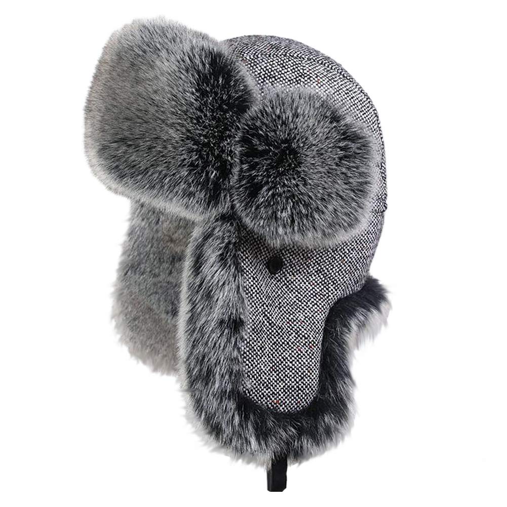 DongBao Cappello Invernale Unisex in Finta Pelliccia Russia,Cappello da Aviatore con Paraorecchie,Berretto Invernale per Uomo/Donna