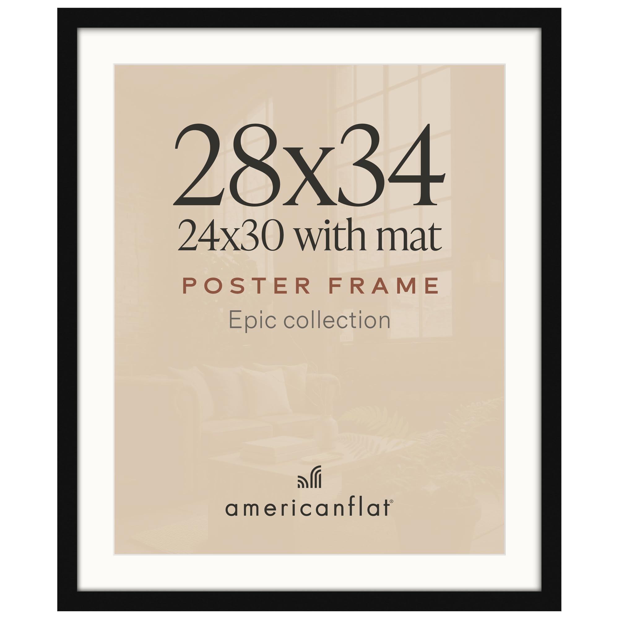 Amazon.com - Americanflat 28x34 Poster Frame - Matted to 24x30