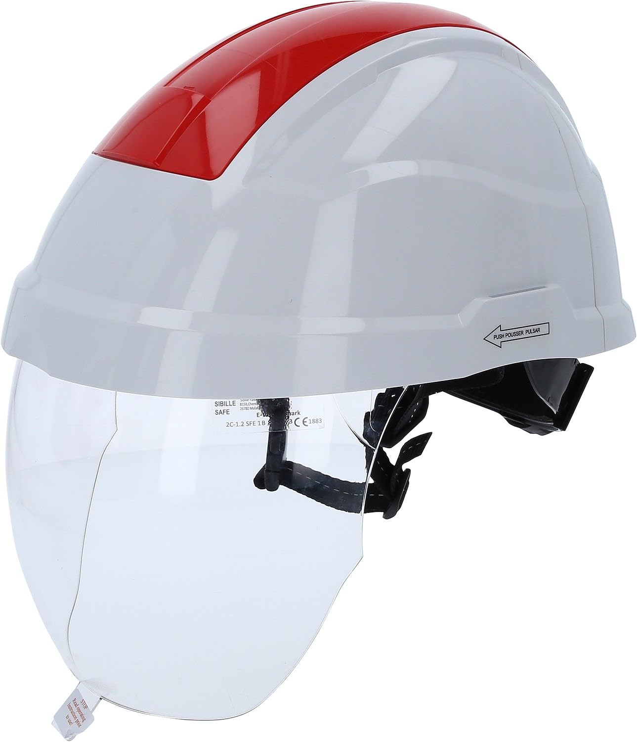 KS TOOLS Casque de Travail avec Protection faciale, Rouge 117.0137