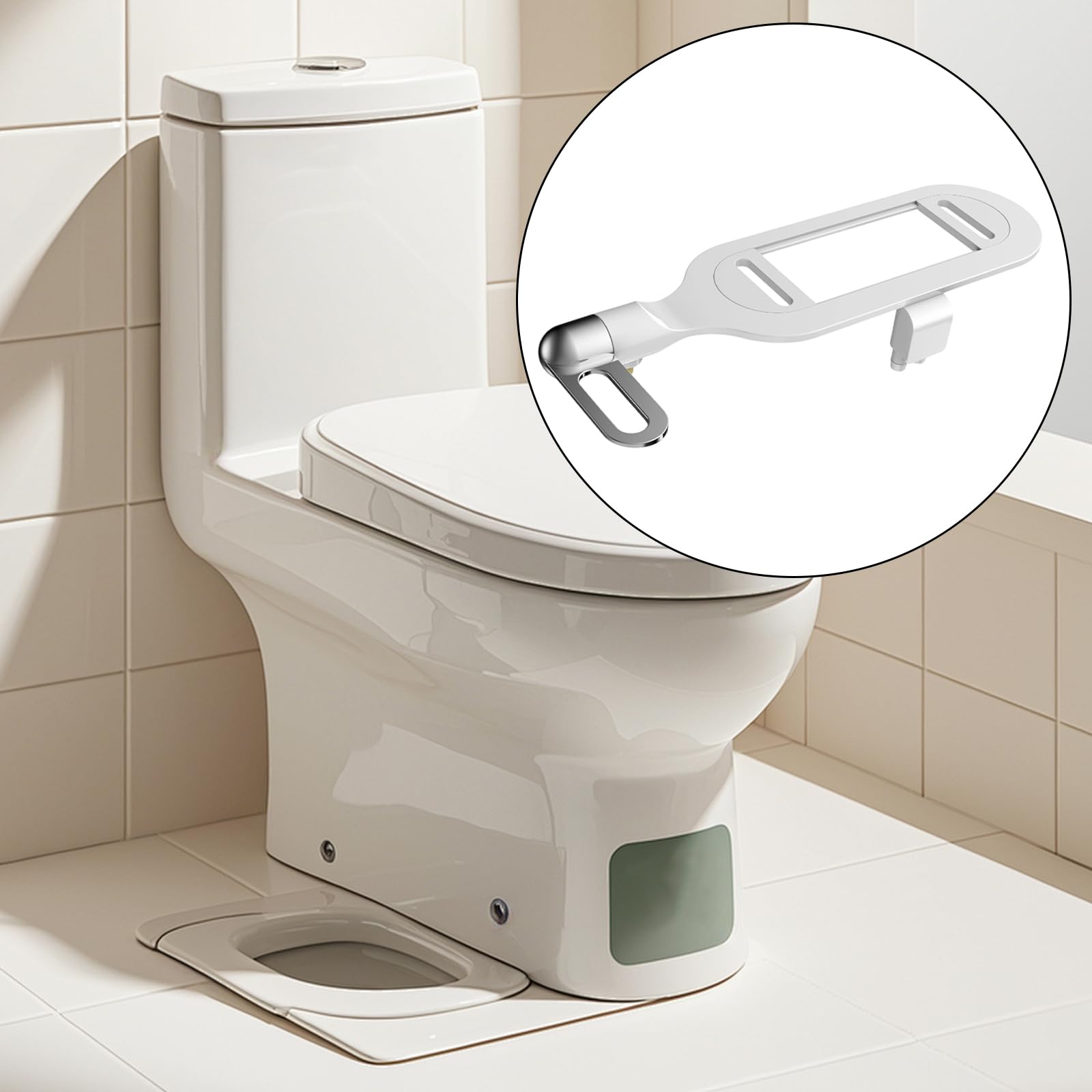 Accesorio delgado para bidé para inodoro, modo dual, fácil control de presión para personas mayores, solución de higiene cómoda, presión de agua ajustable, ecológica, actualización de baño