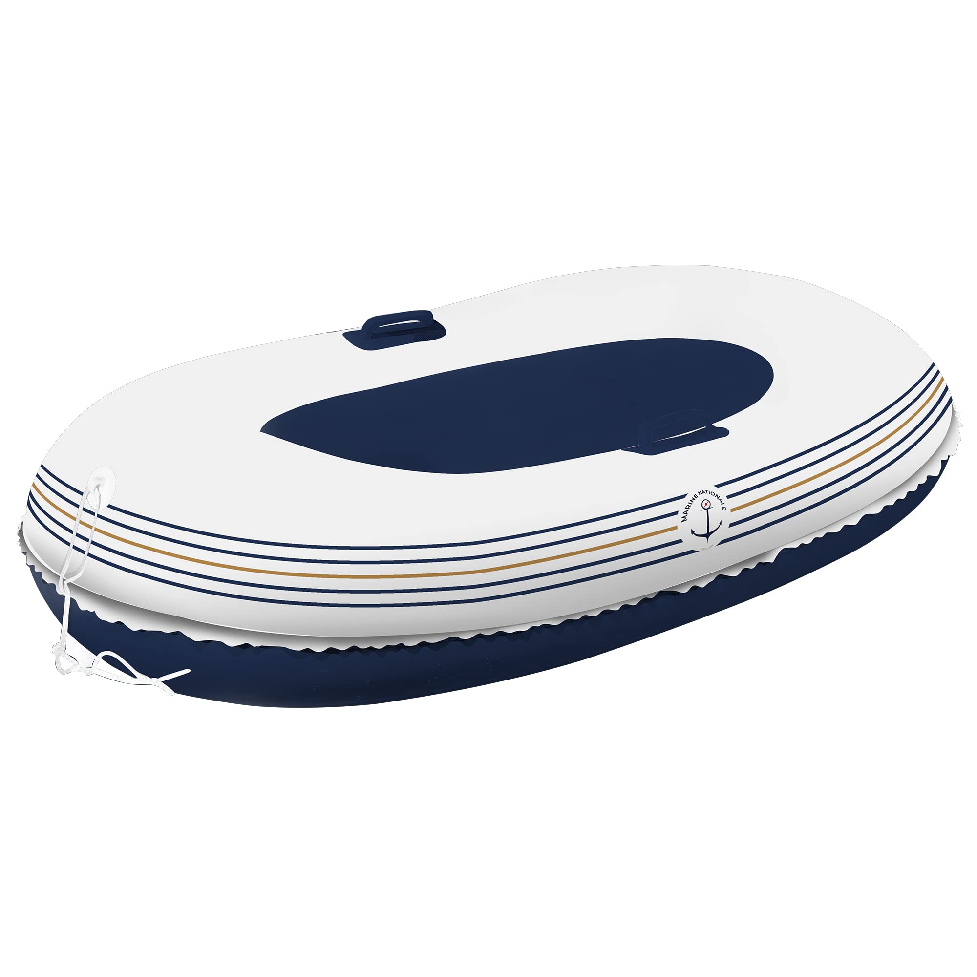 BLUE SKY Bouée Marine Nationale 90 Cm - Gonflable Blanc, Avec Poignets, Kit Réparation - Licence Officielle, Dès 10 Ans, Piscine Et Mer