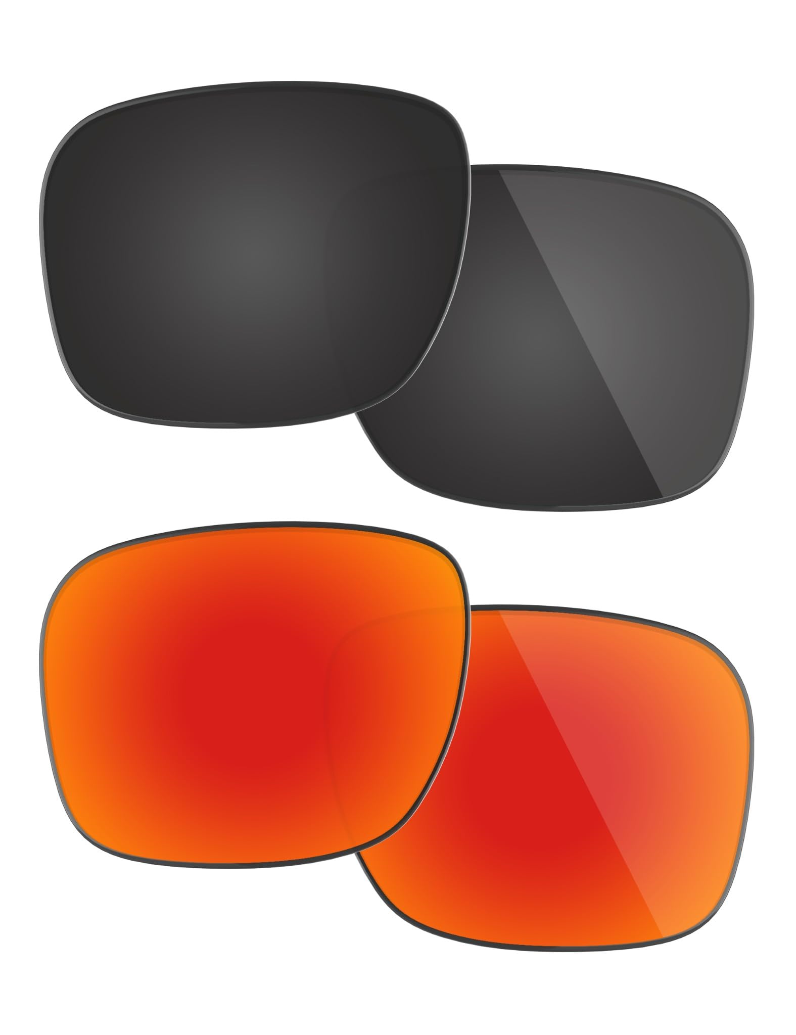 Fiskr Polarized Lenses Replacement for Oakley TwoFace(OO9189) Sunglasses with Anti-scratch&Anti-saltwater&Anti-dust Coating(Black & Red)