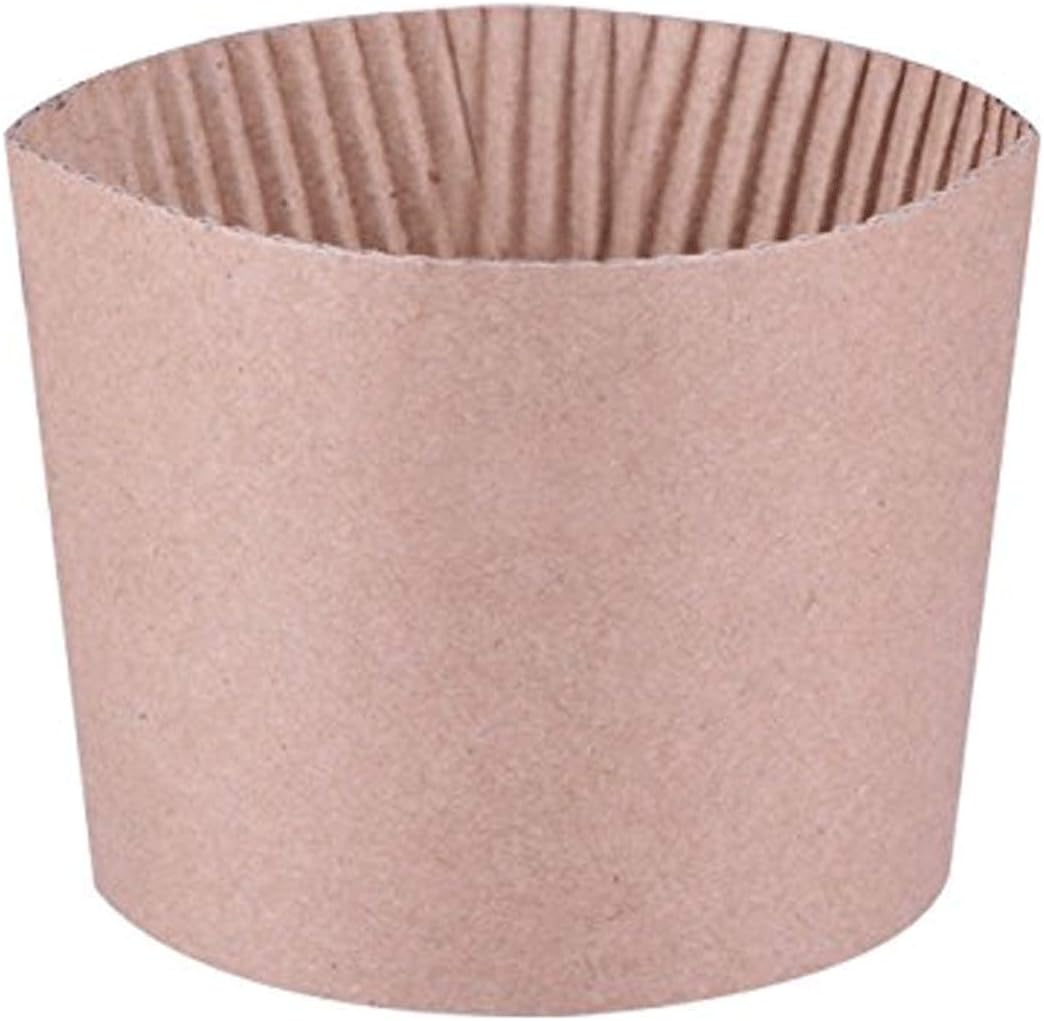 Luckypack 50 Count Cup Sleeve Corrugated Jacket Cafe Drink Disposable Paper Coffee Cup Sleeves Reusable Holder Cardboard For Hot Drinks, 12oz./16 oz./20 oz.