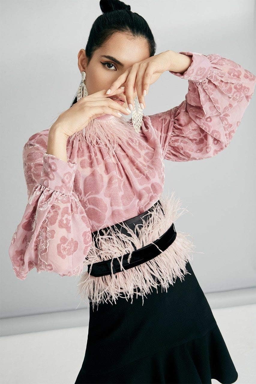 AWAYTR Ostrich Feather Trim Fringe - Satin Ribbon Dress Sewing Crafts Costumes Decoration Pack of 10 Yards (Pink)