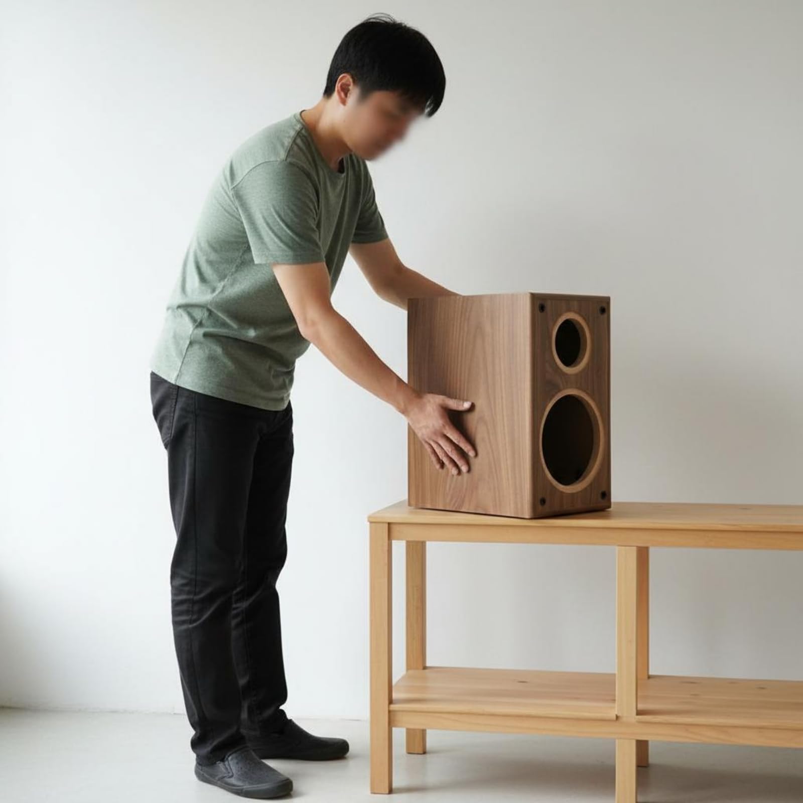 Audio Cabinet Cassa Acustica Ventilata in Legno Struttura per Altoparlanti Box con Alloggiamento Regolabile Look Classico Legno Adatto per Home Theater Officina Fai da Hobby, Acero Marrone