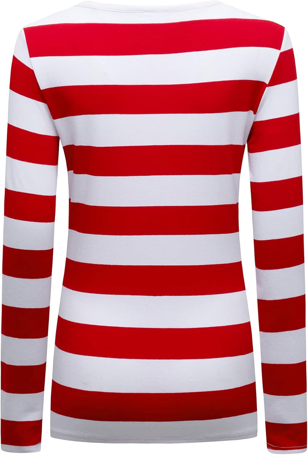 Formeet17 Women’s Long Sleeve Striped T-Shirt Stretchy Comfy Scoop Neck Shirt - Image 4