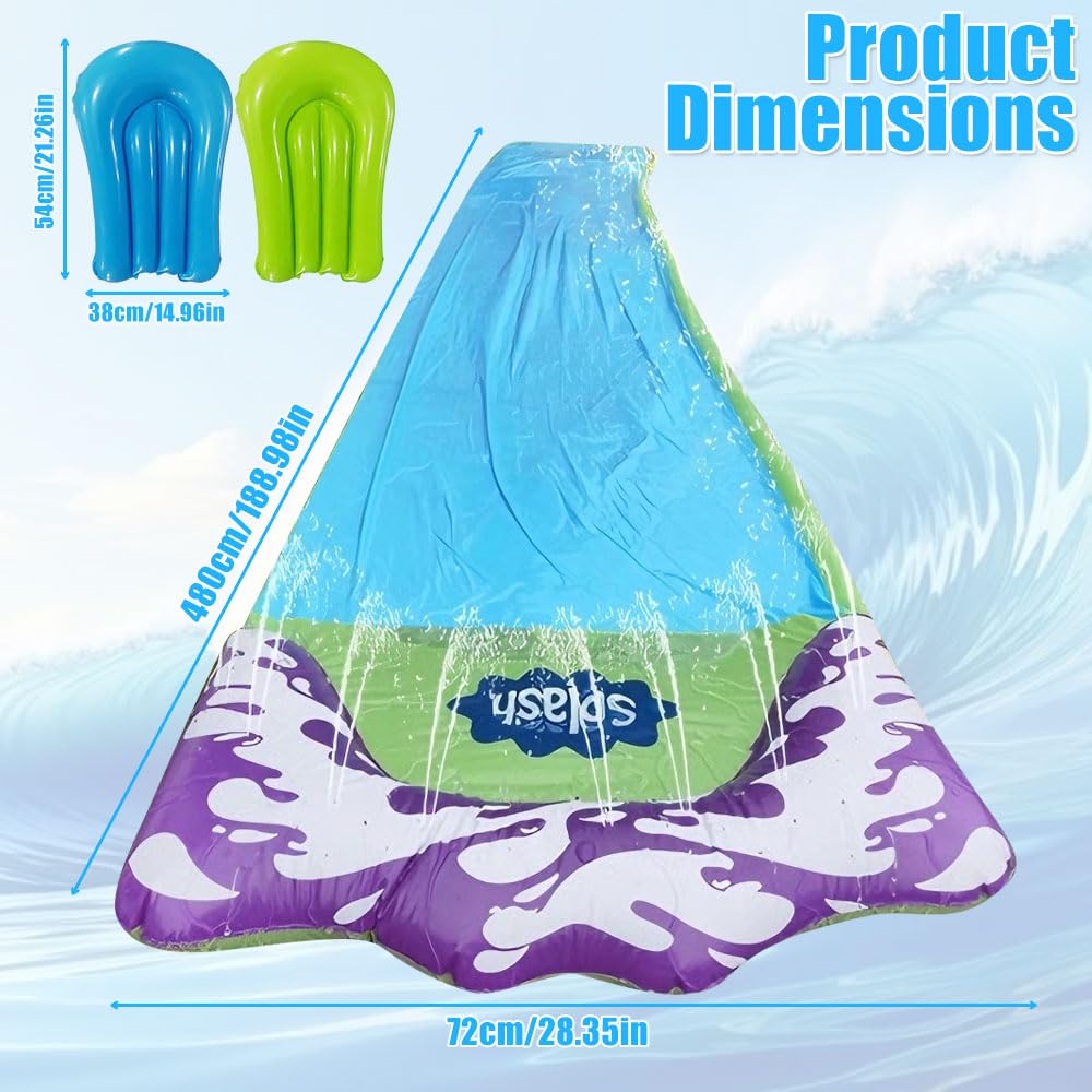 Scivolo d'Acqua da Giardino per Bambini – Scivolo Gonfiabile da 480 Cm (15,8 Piedi) con 2 Bodyboard, Spruzzatore Integrato E Tanto Divertimento per Bambini E Adulti (Uso Esterno)