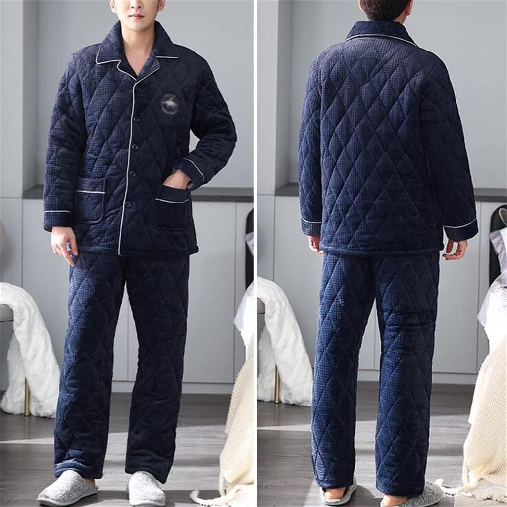 Add Velvet Coral Winter Thick Cotton Flannel Home Clothes Autumn And Pajamas Men