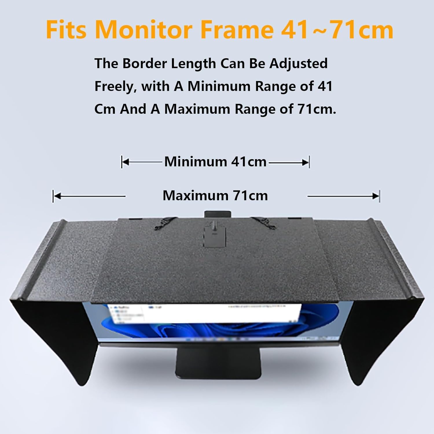 Paraluce per Monitor da Scrivania, Schermo Anti-Spia, Alette Allargate, Adatto per Luso Universale con Monitor A Schermo Piatto Regolabili Liberamente da 41 A 71 Cm, per Ufficio E Esterni