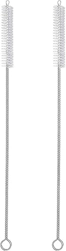 2 Drinking Straw Cleaning Brush Long - Bristle Cleaner for Stainless Steel Drink Straws Heavy Duty Brushes for Washing Glass Silicone Metal Straws