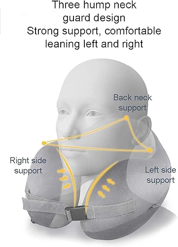 Miniatura 3 de Almohada de viaje de espuma viscoelástica, almohada de cuello en forma de U, cojín ultra suave y cómodo para soporte del cuello, reposacabezas