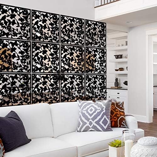 Lchen Hanging Photo Frame Panels Room Divider Wall Partition (12, Black&White Frame)