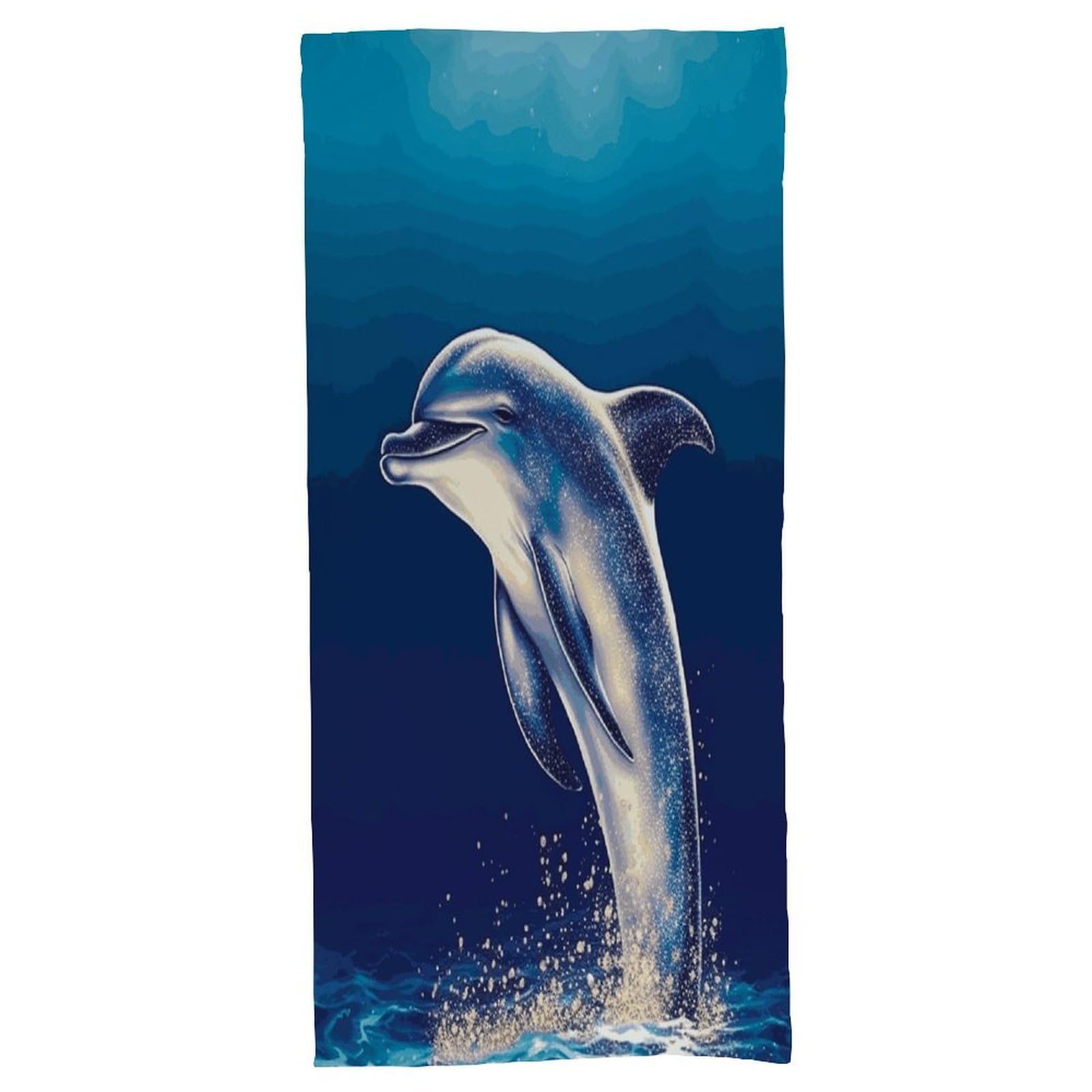 Fekiloot Men's Style Glitter Dolphin Bath Towel Highly Absorbent,Beach Towels For Wo,Pool Towel Bathroom Essential For Beach,Gym,Travel, Camp