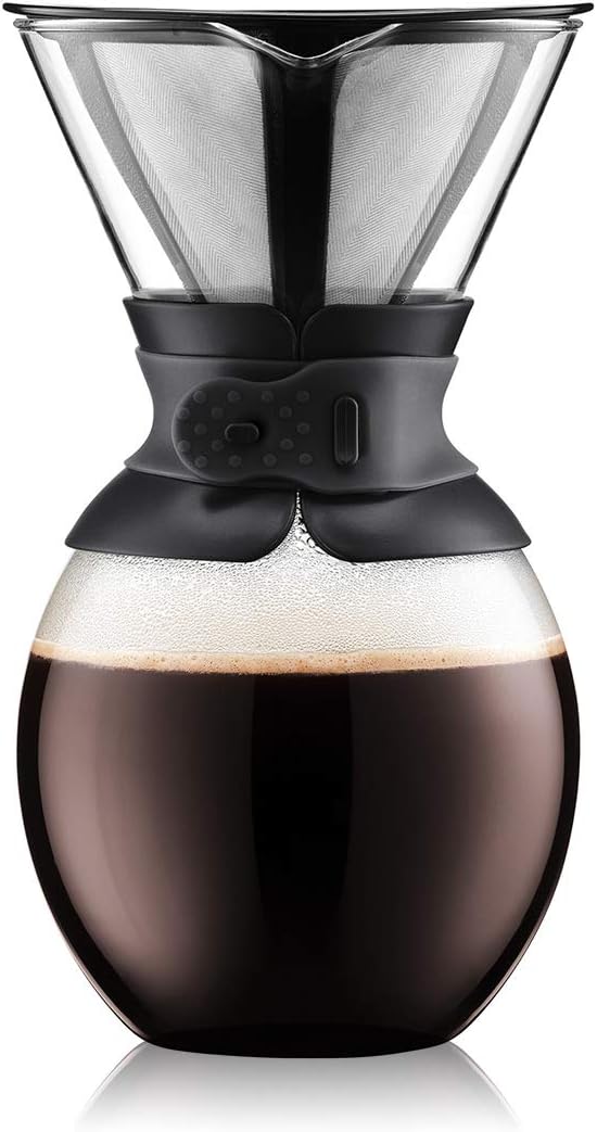 Bodum Pour Over Coffee Maker with Filter, Borosilicate Glass 1.0 L