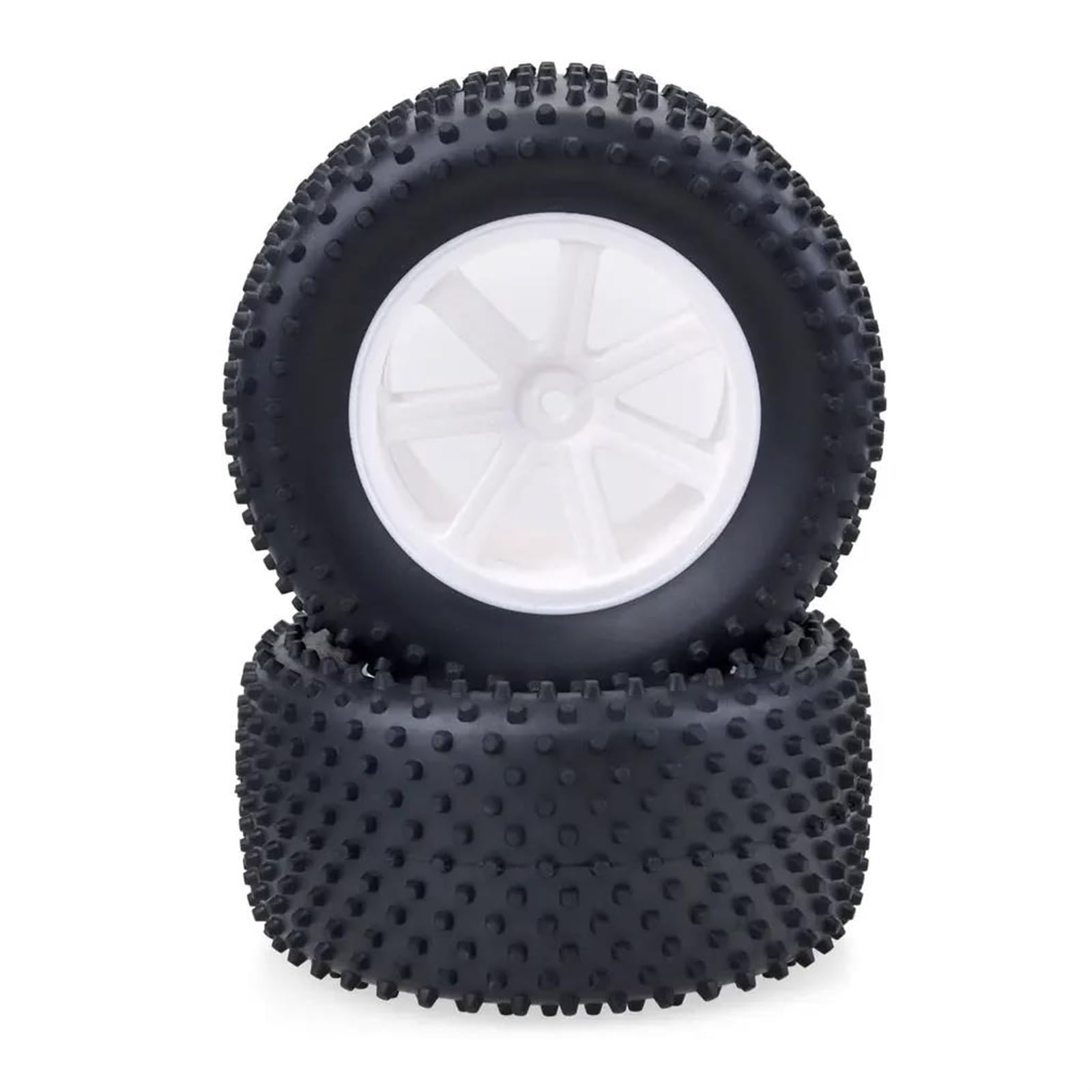 RC Neumáticos Rueda Compatible con HSP Off Road, 4 Uds., Neumáticos De Goma RC De 110MM para Camión del Desierto, Hexagonal De 12mm para Coche De Control Remoto 1/10, Piezas De Mejora(White)