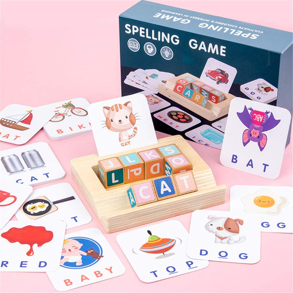 Amazon.com: RFVBNM Matching Letter Wooden Blocks Spelling Game Kids  Educational Puzzle Toys Toddlers Learning Alphabet Interactive Game Word  Spelling Gifts for Boys Girls 30pcs Flash Cards : Toys & Games