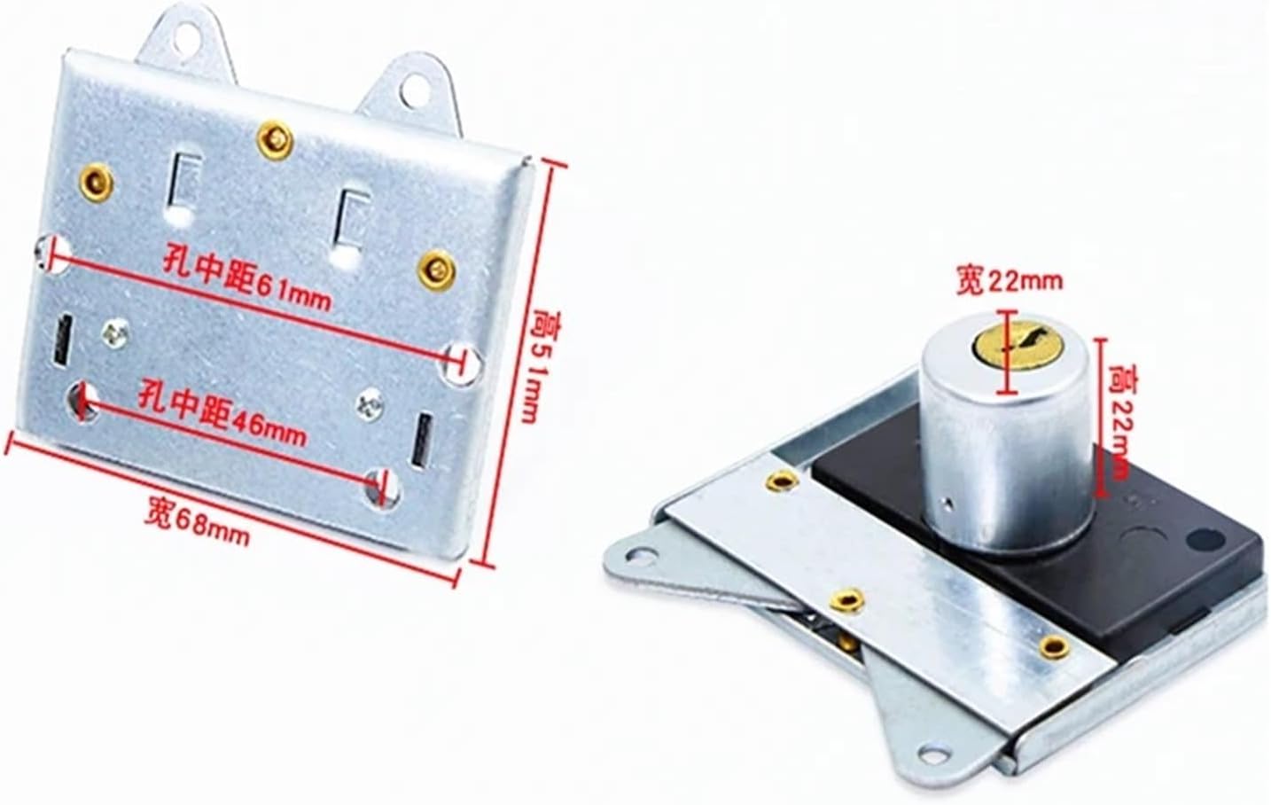 Office File Cabinet Connecting Rod Lock Iron Cabinet Lock Rotating Tongue Lock Furniture Hardware MA036 E 1Pcs