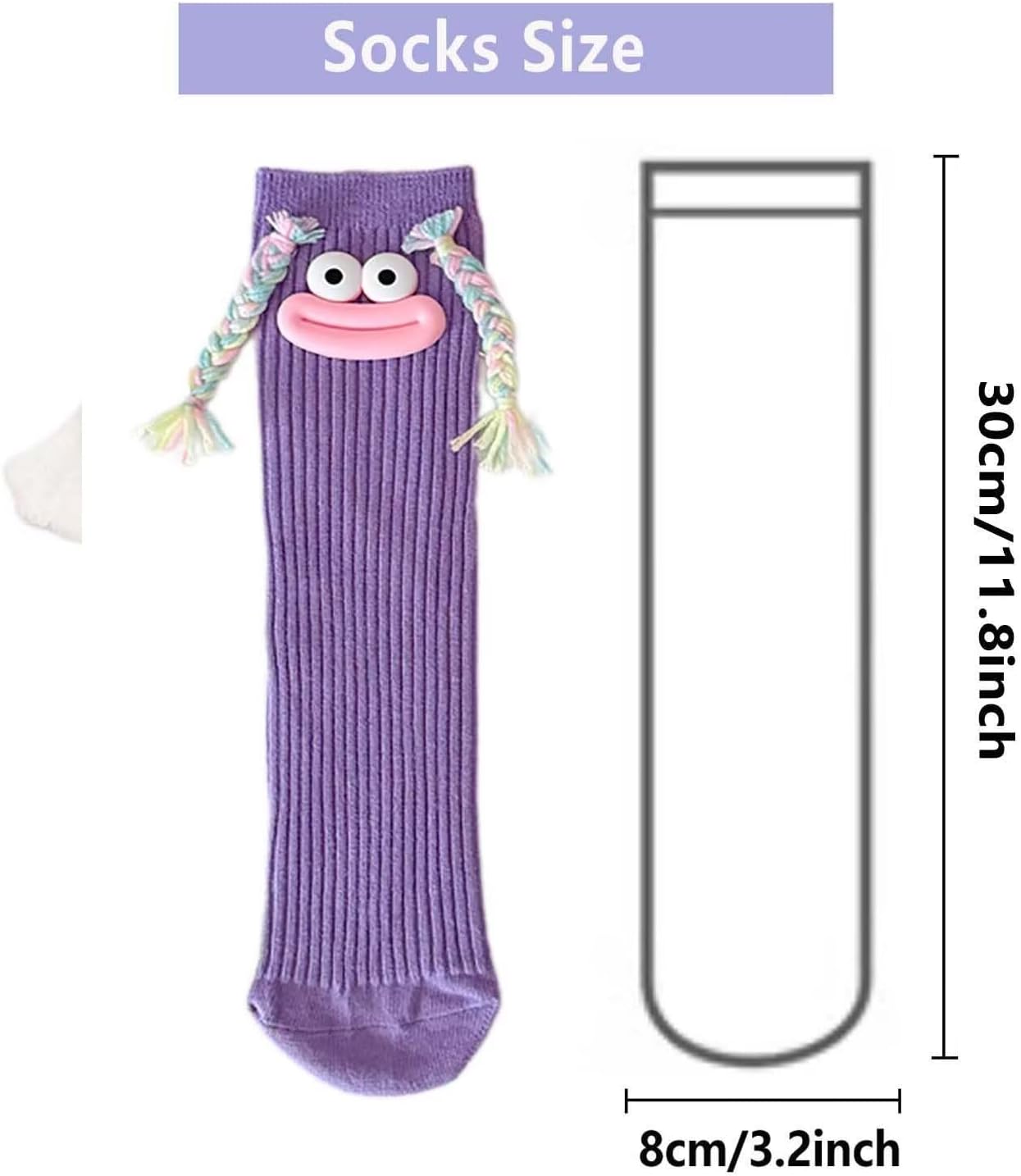 Cartoon Monster Socks Funny Crazy Socks for Boys and Girls 3D Novelty Silly Ugly Quirky Sock with Eyes Sausage Mouth Braid Green - Image 7