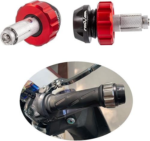 Miniatura 6 de Juego de tapones para manillar con bloqueo de acelerador de motocicleta, control de crucero, tapas de extremo de barra de agarre, juego deslizante