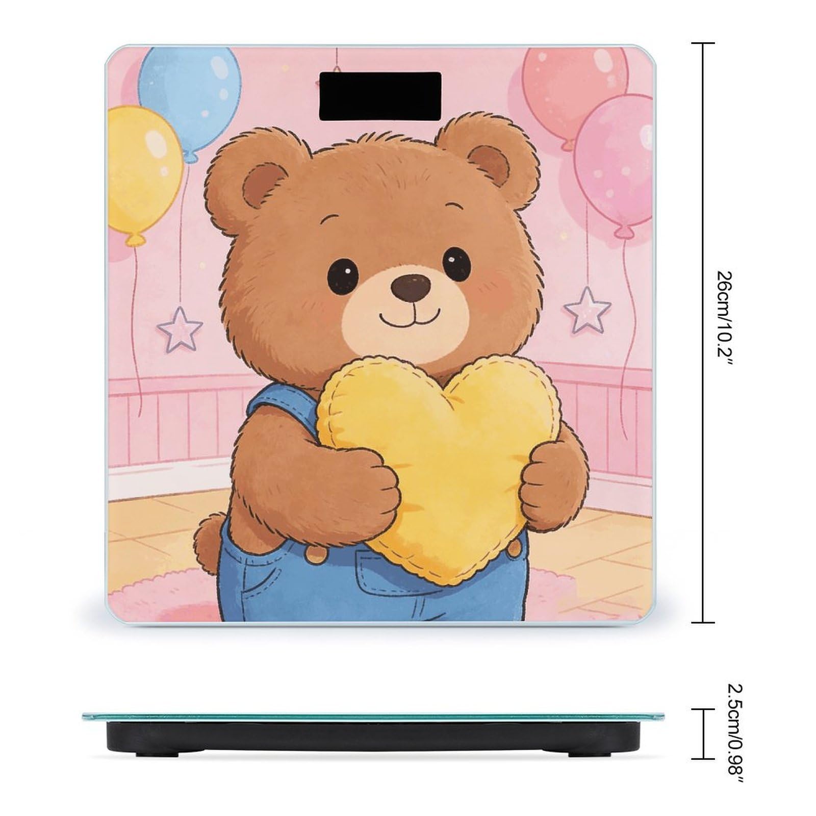 Love Heart - Báscula digital de alta precisión con pantalla LCD grande, báscula de peso duradera para uso doméstico, mide hasta 400 libras/180 kg