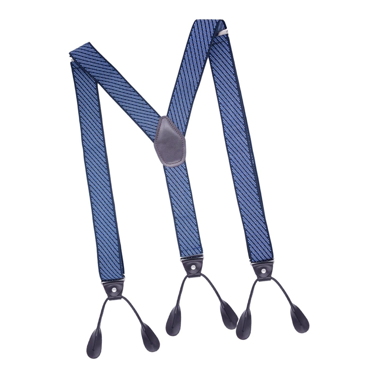 Men Suspenders Elastic Casual Y Shape Braces for Jeans Dance Costume Wedding blue-image-27