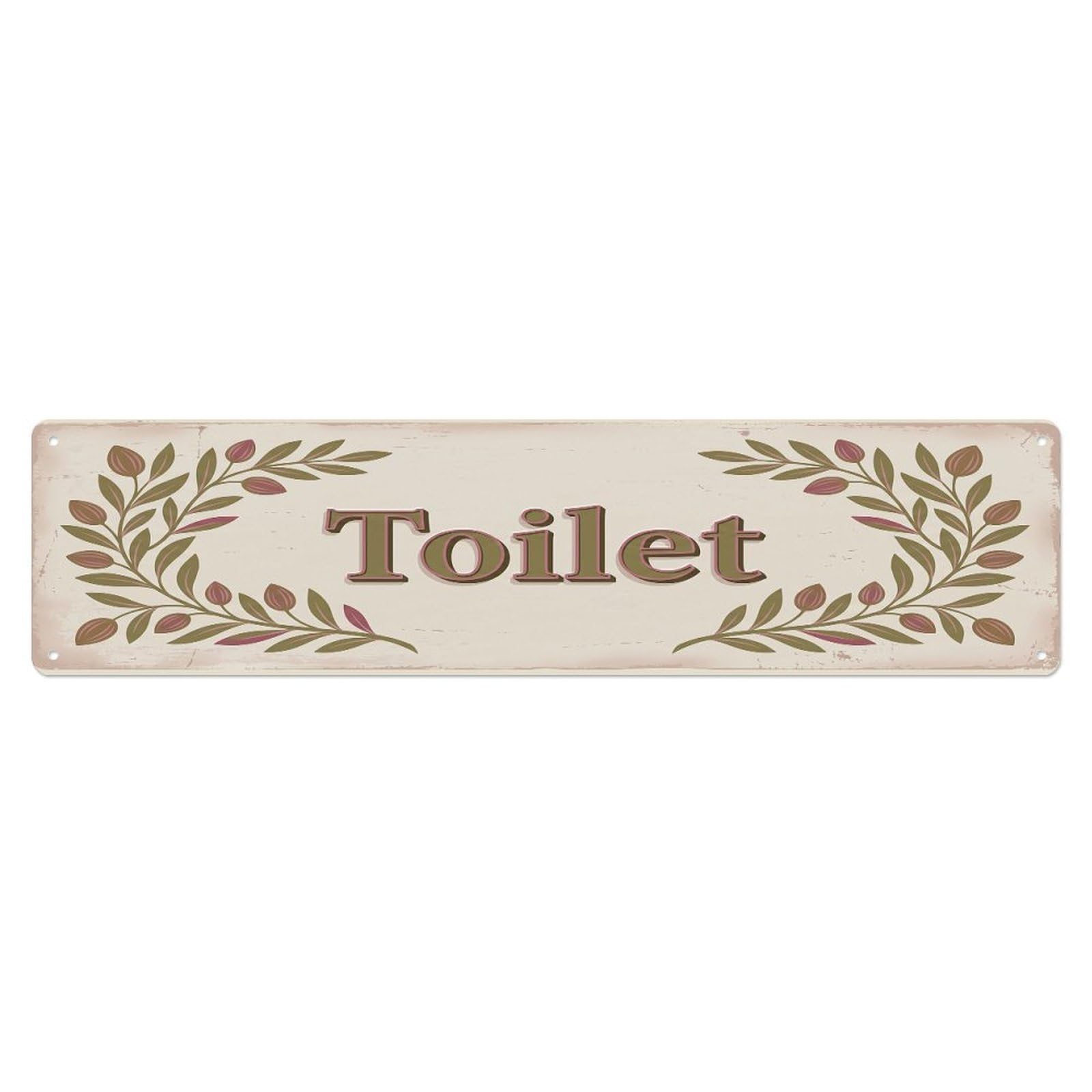 Cmhok Vintage Style Toilet Signage Almond Vintage Metal Tin Sign Wall Decor For Cafe, Club, Garden Metal Poster 4X16inch