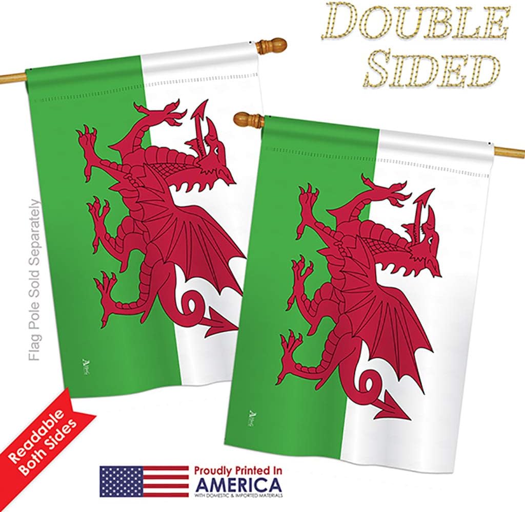 Wales House Flag Regional Nationality Nation International World Country Particular Area Small Decorative Gift Yard Banner Double-Sided Made In USA 28 X 40