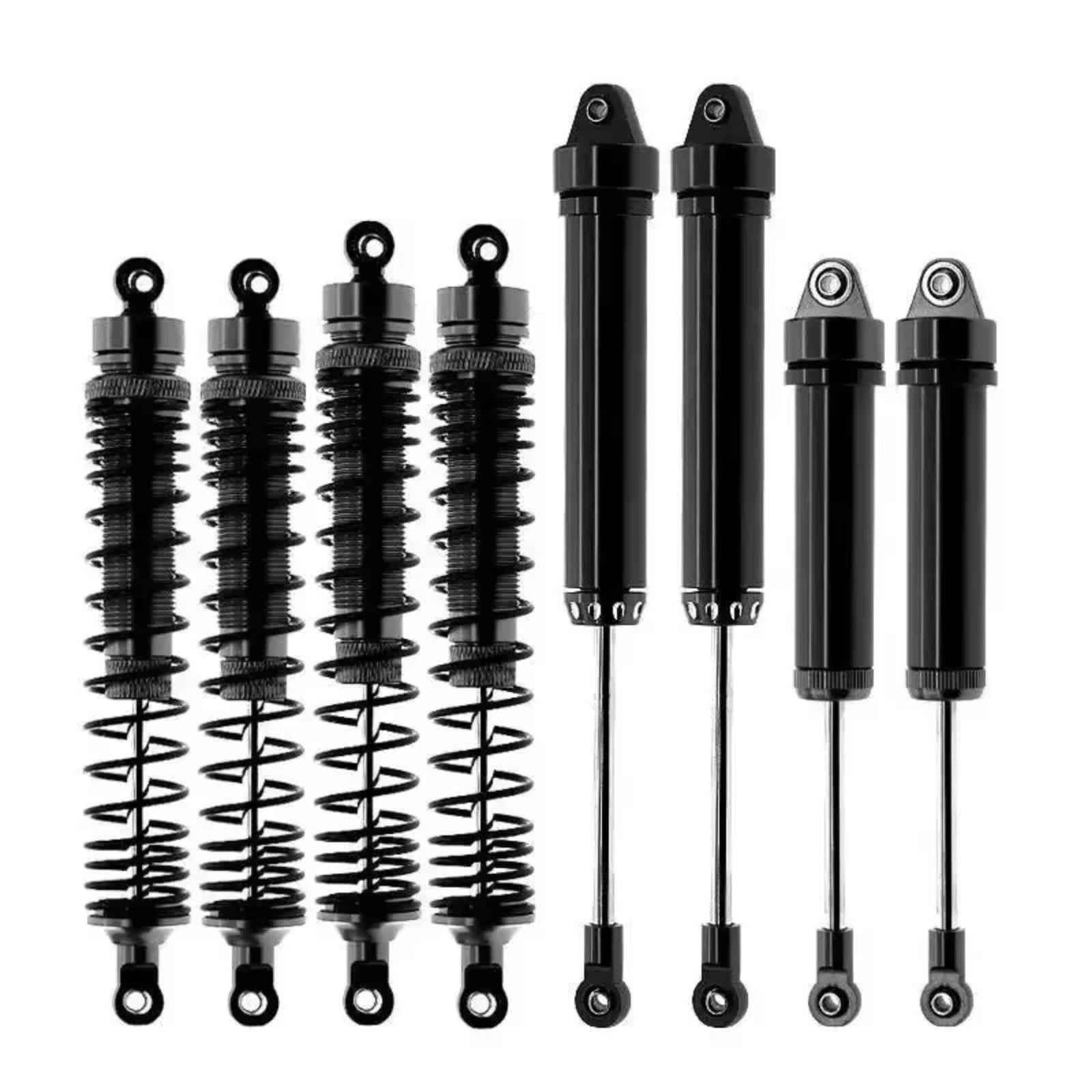 Stoßdämpfer für RC Cars Für Trxs Für Unlimited Für Desert Für Racer 1/7 RC Auto 8 Stück Aluminiumlegierung Vorne Hinten Stoßdämpfer 8460 8450(Black)