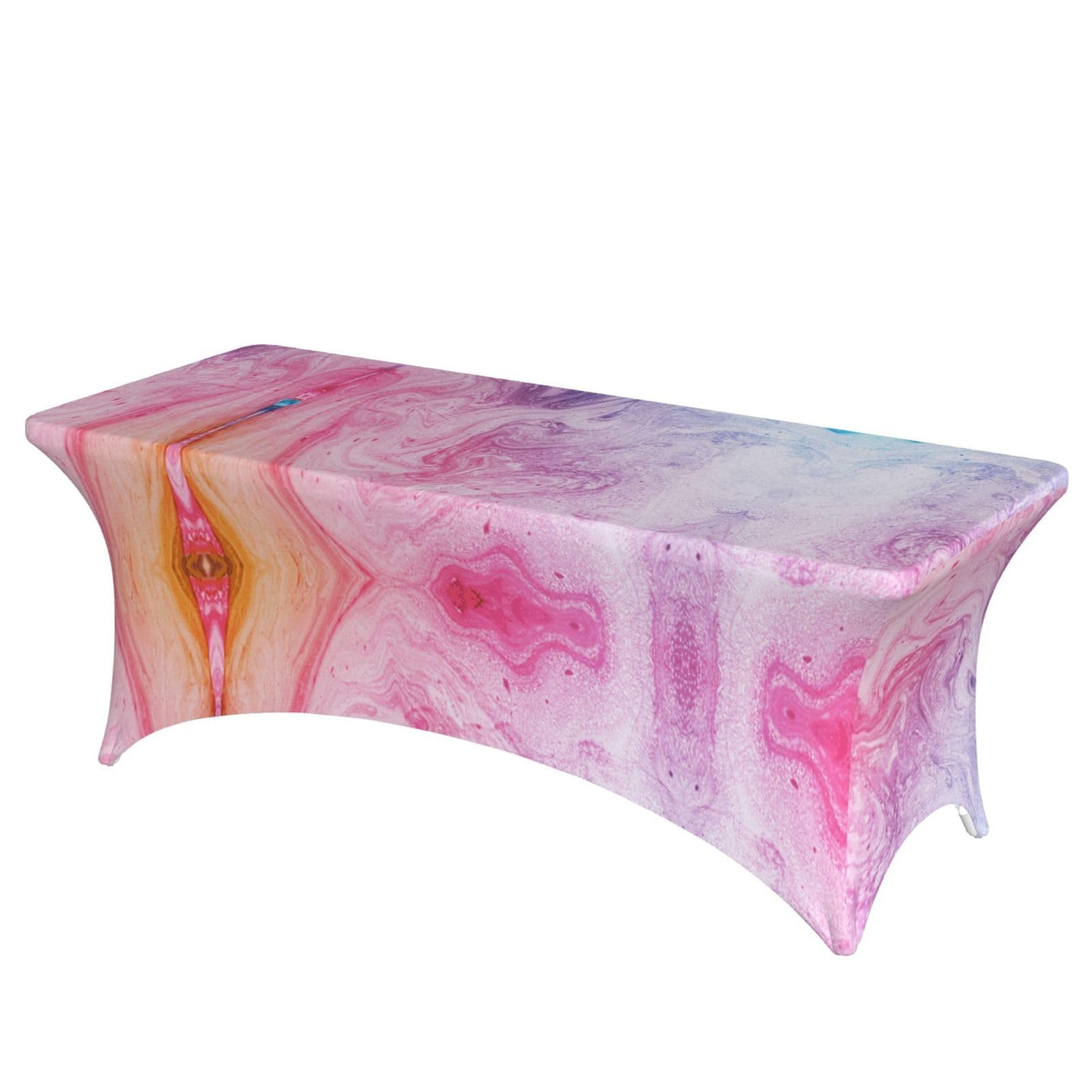 ERCgad Colorful Marble Pastel Red Blue Purple Print Rectangular Tablecloth Dining Banquet Party Events Home Celebration Table Cover