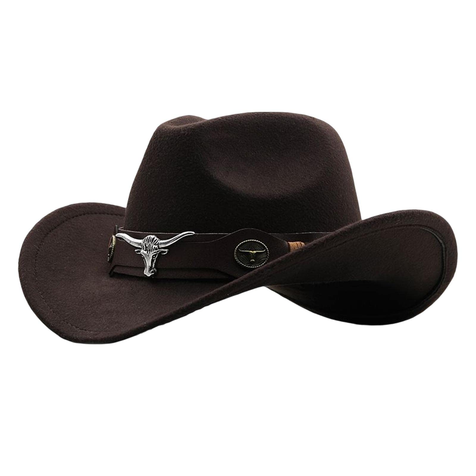 Cowgirl Hat Breathable Casual Cowboy Hat for Women Men Fall Short Trips Coffee | Hats-image-6