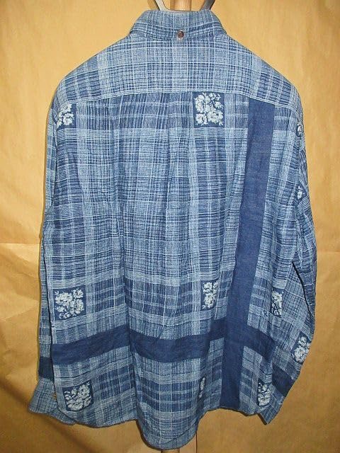 ◆45rpm／45R ◆インディゴ染め プルオーバーシャツ ◆ガーゼ生地 45rpm インディゴ プルオーバー ガーゼシャツ 長袖シャツ 3 藍染め