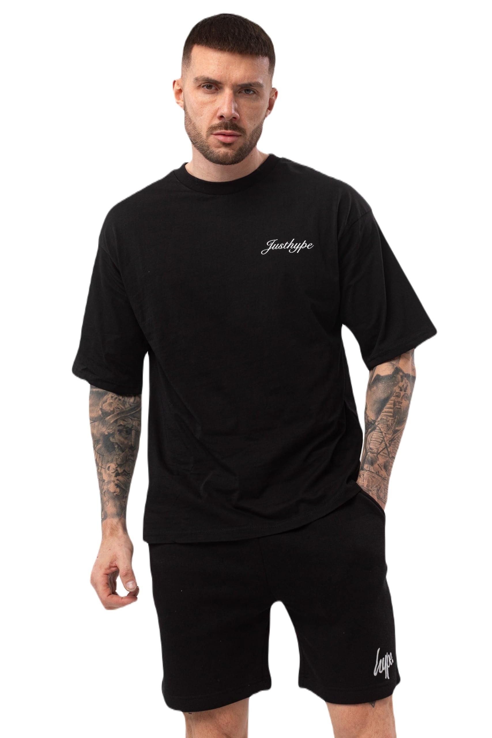 hype Justhype Mens Black Oval T-Shirt