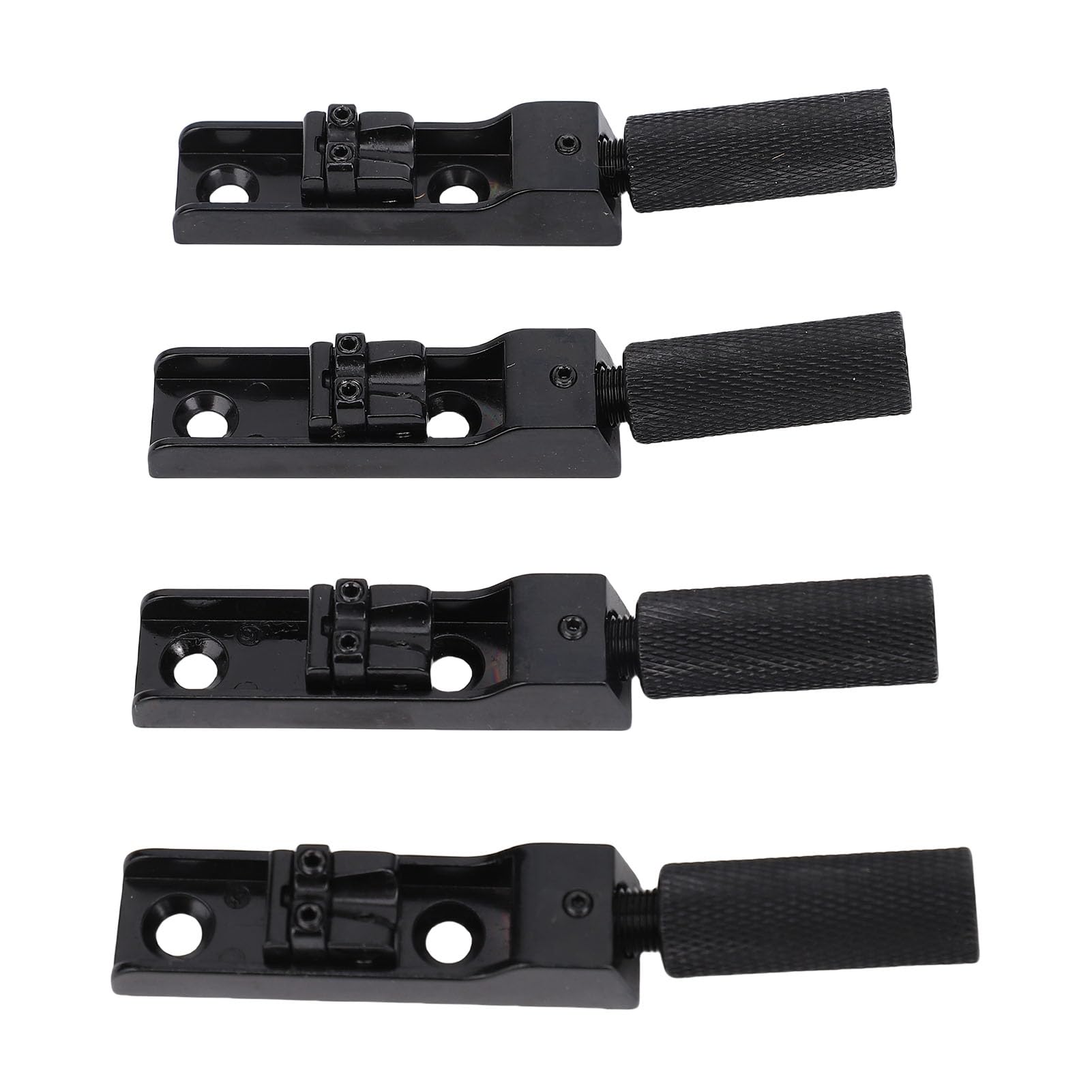 Tissting Ponte Per Basso Senza Paletta 4 Corde Con Serratura - Kit Di Ricambio Con Base CNC Regolabile Per Allineamento Corda E Stabilità Accordatura, Per Musicisti Professionisti (Black)