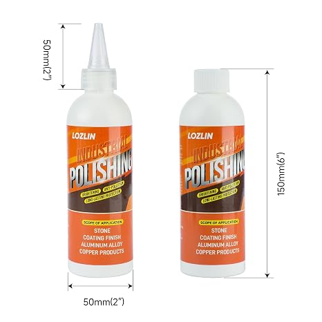 LOZLIN Polishing Paste, Granite Marble Quartz Countertop Scratch Remover, Stainless Steel Metal Repair Cream, High Gloss Mirror Finish for Home Stone Surface Renovation Care