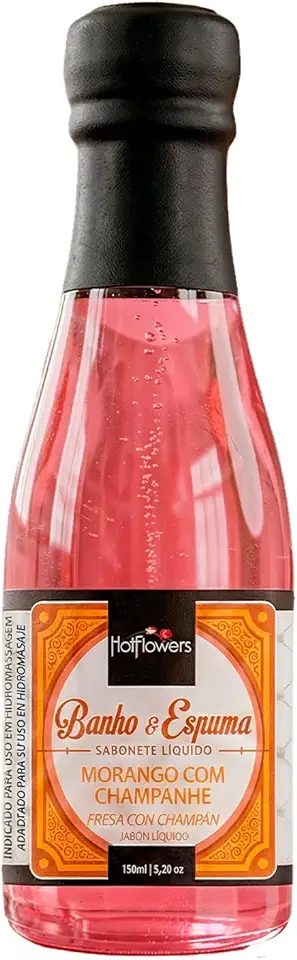 Kit Espuma de Banho Premium para Banheira e Hidromassagem - Sabonete Corporal Perfumado com Alta Espumação, 150ml - SPA em Casa (Morango com Champanhe)