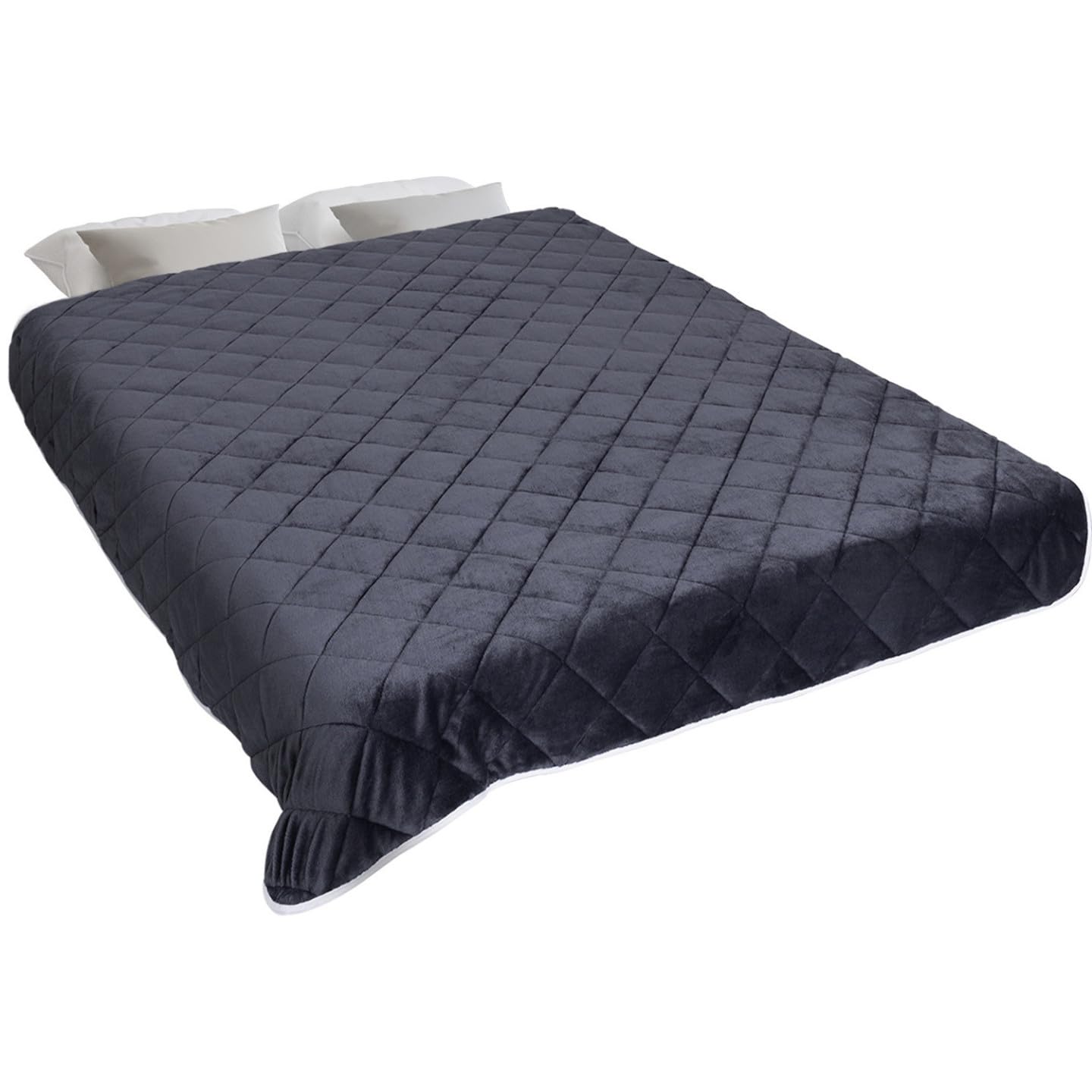 IDMarket - Couverture lestée 150x200 CM Celeste biface Polaire Gris et Blanc 7 kg