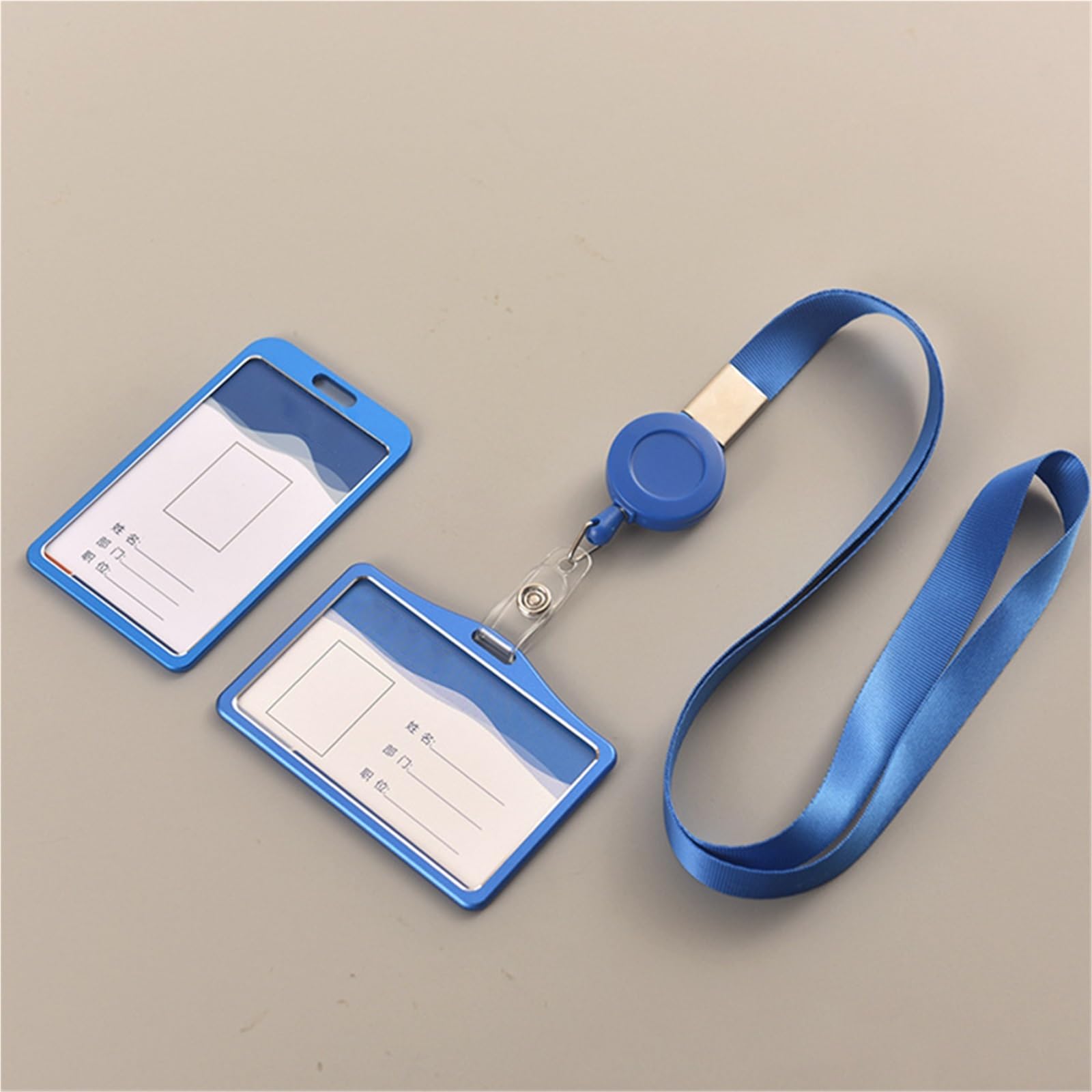 Lot de 15 porte-badges en alliage d'aluminium pour carte de travail, porte-badge, étui de protection pour employés de bureau (rose)