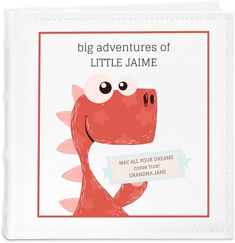 Maverton Álbum de fotos Slip-In para niños - Tapa blanca grabable con diseño elegante - 100 páginas para rellenar con hasta 200 imágenes - Para