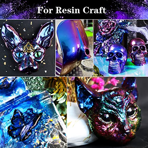 Chameleon Powder Pigment, 6 Box Changing Mica Powder Pigment For Epoxy Resin Diy Crafts, Cosmetic Grade Powder Set For Art Tumblers Soap Candle Making Dye (Total 30G) #TOP1