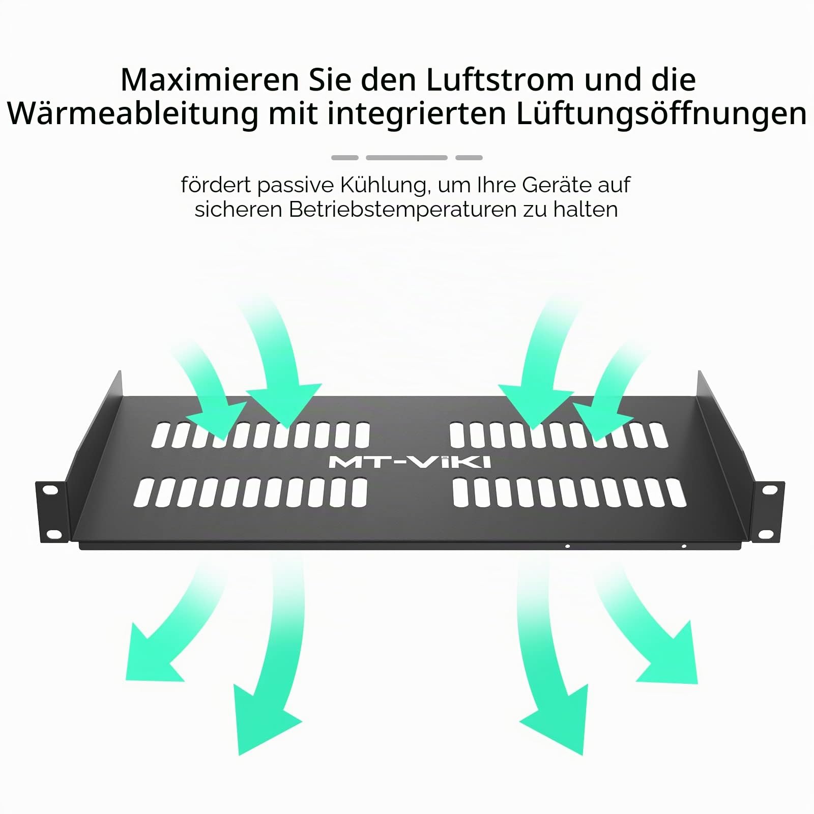 MT-VIKI 2 Stücke 1HE 19 Zoll Fachboden für Netzwerk Schrank 1U perforiertes Rackmontage Server für 19 Zoll Netzwerkschränke 22kg 250mm Tiefe Ablage 2 Stücke