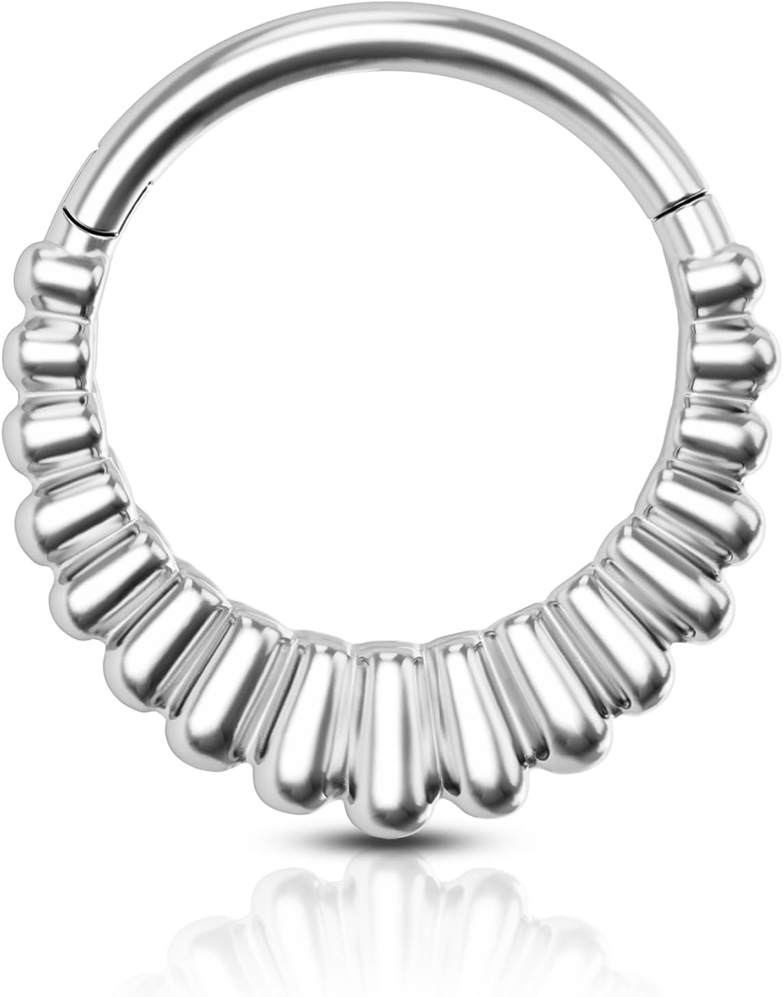 COCHARM V-Shaped Striped Septum Rings,16G Septum Jewelry, Surgical Steel Helix Daith Earrings for Women, Helix Daith Piercing Jewelry