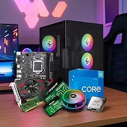 Computador Gamer Aquário RGB 3 Fans, Core i5, Placa Vídeo GT 750Ti 2GB, 8GB Ram, SSD 120GB + Wi-Fi – PC Desktop Completo para Jogos Online e Estudos