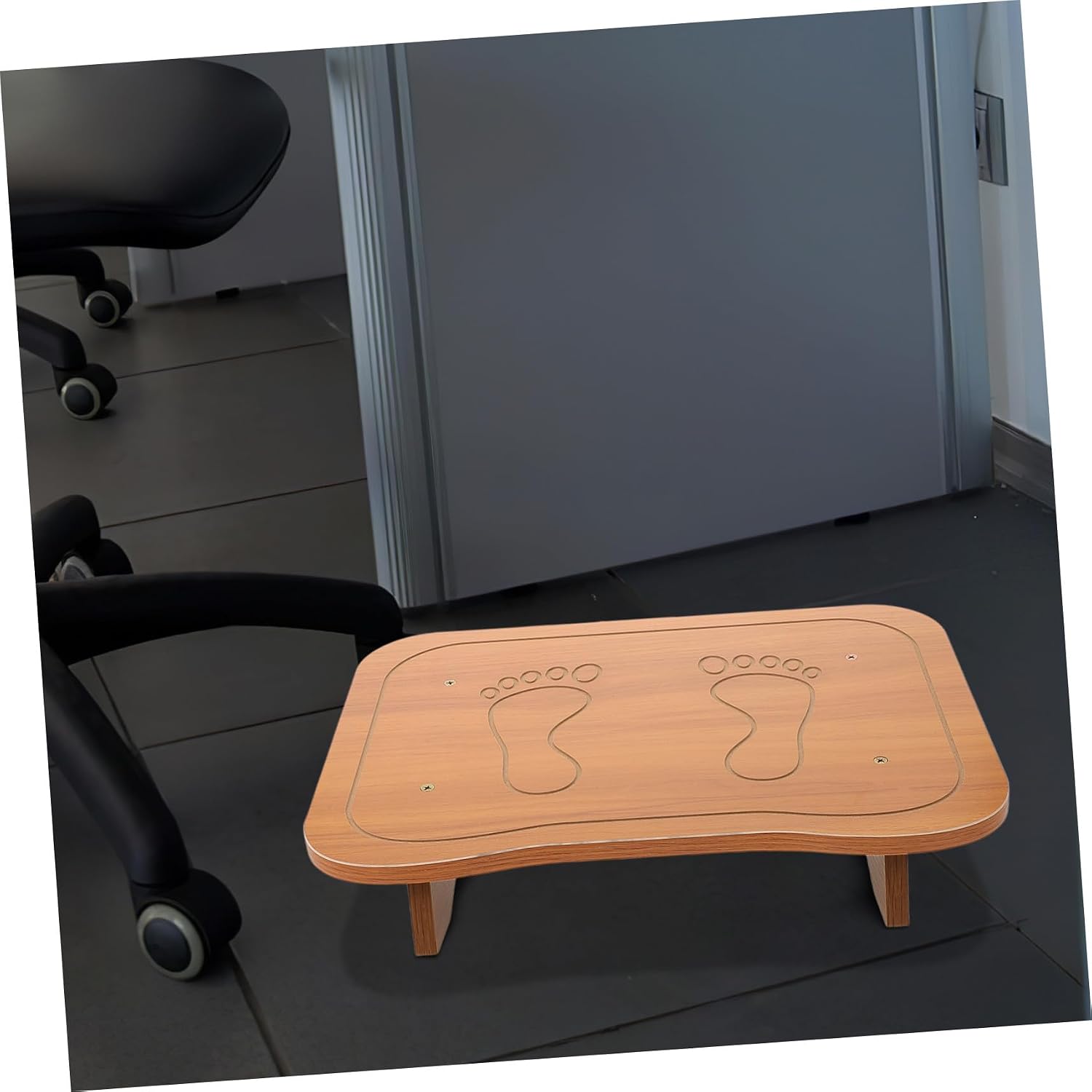 Wood Foot Stool Under Desk Footrest with Beveled Design for Proper Support Non-Skid Practical Footrest Stool for Office and Home Use Portable Feet Stand for Stress Relief and